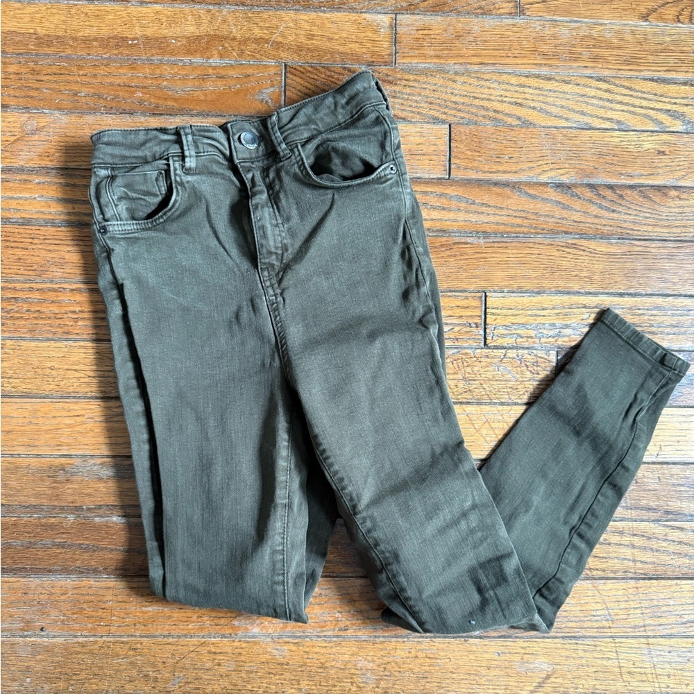 Zara Khaki Slim Fit Pants